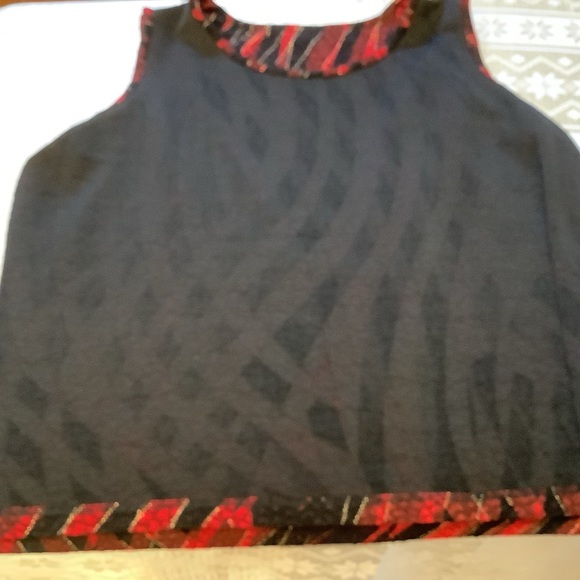 TanJay Top Women’s Size Large Metallic Abstract - Picture 3 of 8